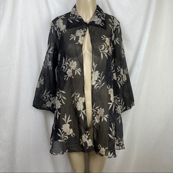 Vintage Jackets & Blazers - 🚫SOLD🚫 VTG 80’s Jeannene Booher Sheer Black Cover Up